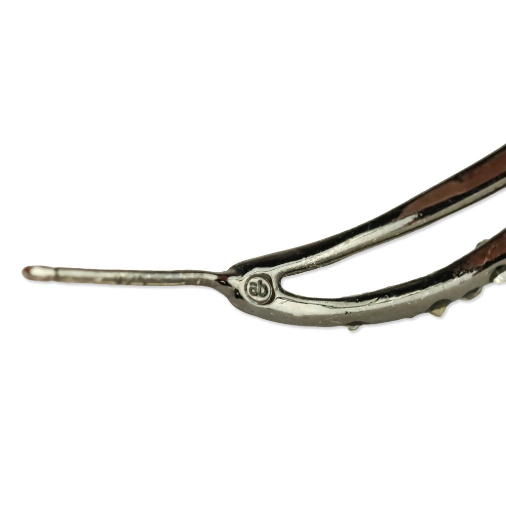 Alexis Bittar Gunmetal Crystal Encrusted Crossover Hoop Earrings