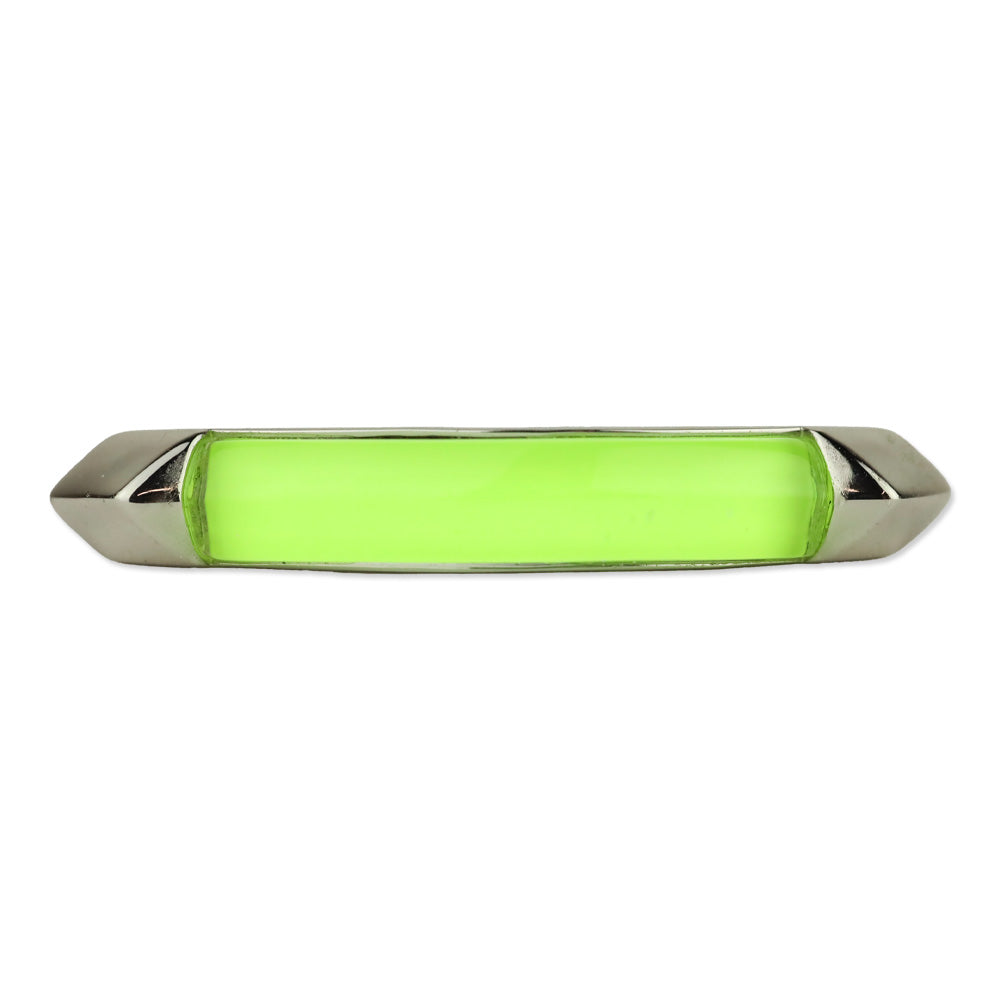 Alexis Bittar Silver Neon Yellow Lucite Hinged Cuff