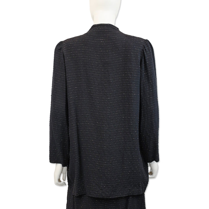 Balenciaga Black with Gold Striped Collarless Jacket