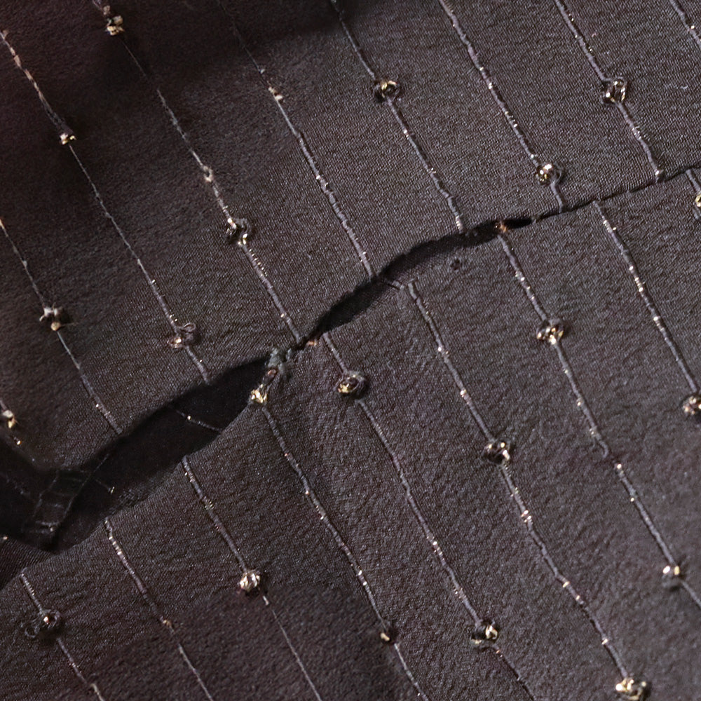 Balenciaga Black with Gold Striped Collarless Jacket