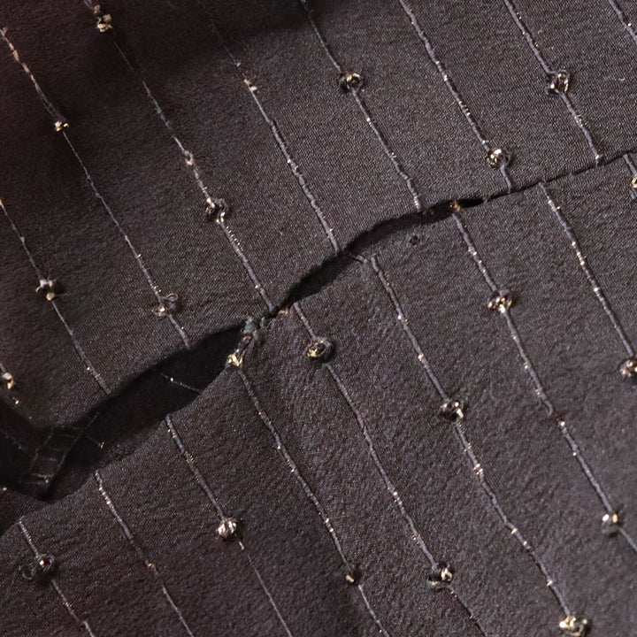 Balenciaga Black with Gold Striped Collarless Jacket