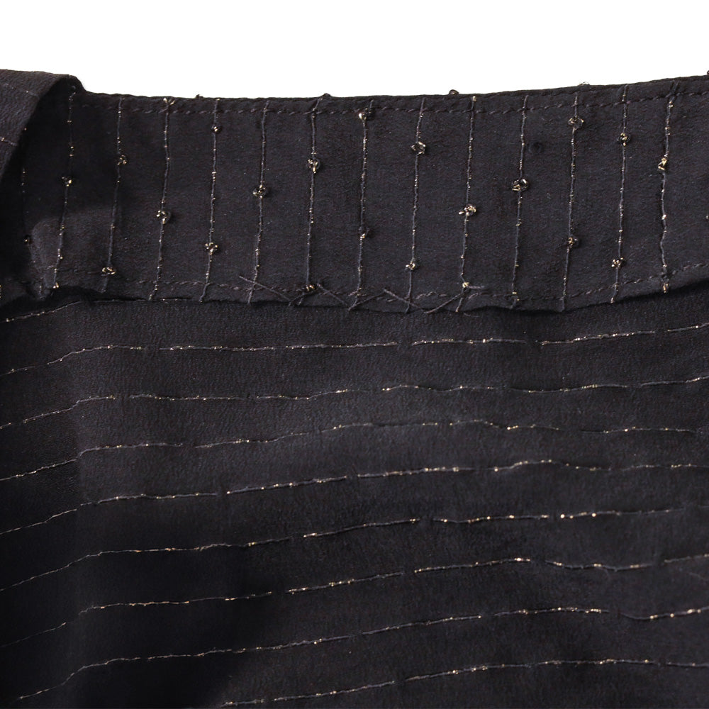 Balenciaga Black with Gold Striped Cropped Tank Top