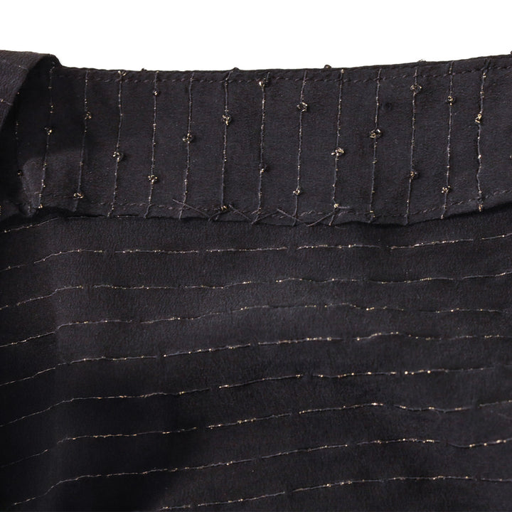 Balenciaga Black with Gold Striped Cropped Tank Top