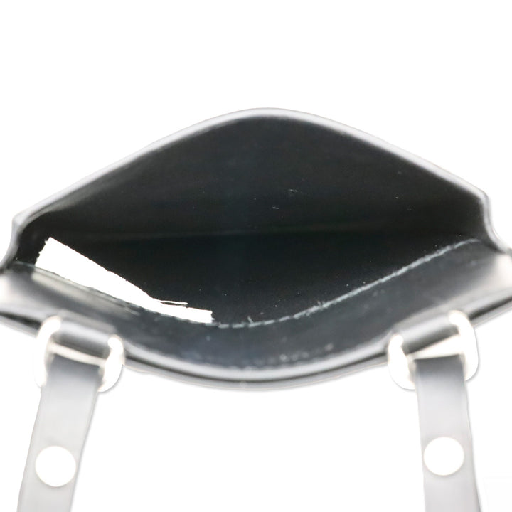 Bottega Veneta Black/Blue Calf Leather Perforated Paper Phone Case Card Lanyard