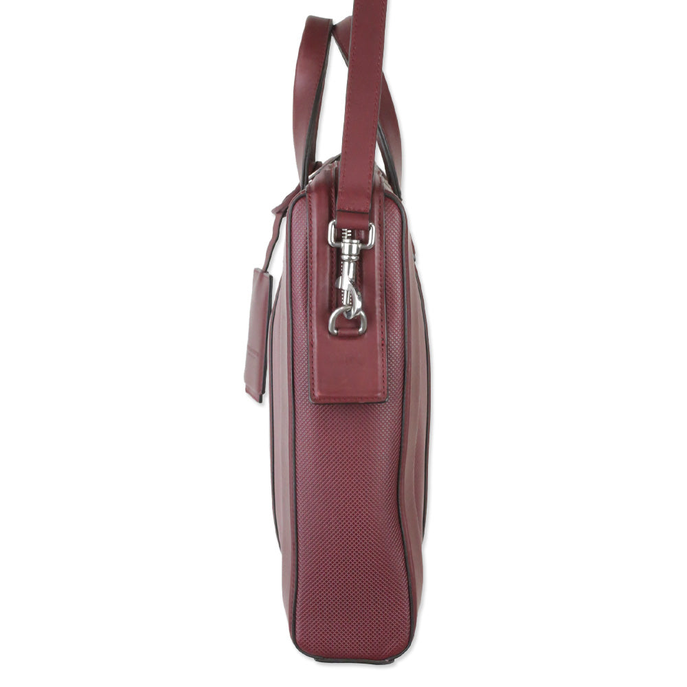 Bottega Veneta Bordeaux Marco Polo Calfskin Leather Briefcase