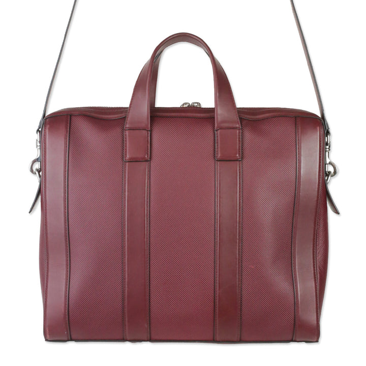 Bottega Veneta Bordeaux Marco Polo Calfskin Leather Briefcase