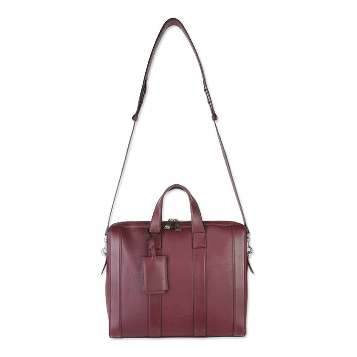 Bottega Veneta Bordeaux Marco Polo Calfskin Leather Briefcase