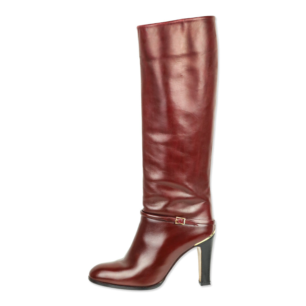 Bruno Magli Burgundy Knee High Boots