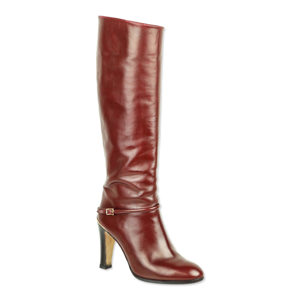 Bruno Magli Burgundy Knee High Boots