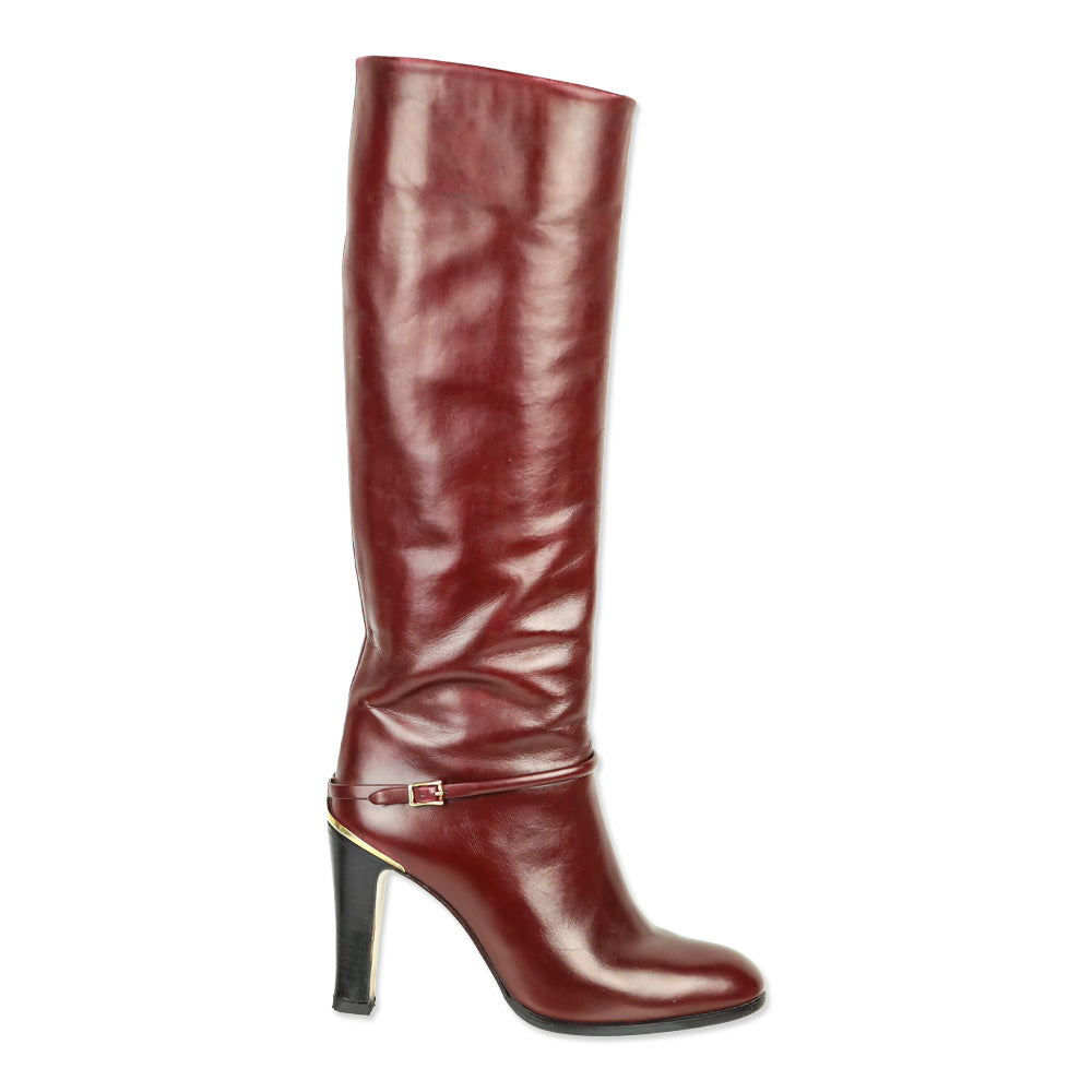 Bruno Magli Burgundy Knee High Boots