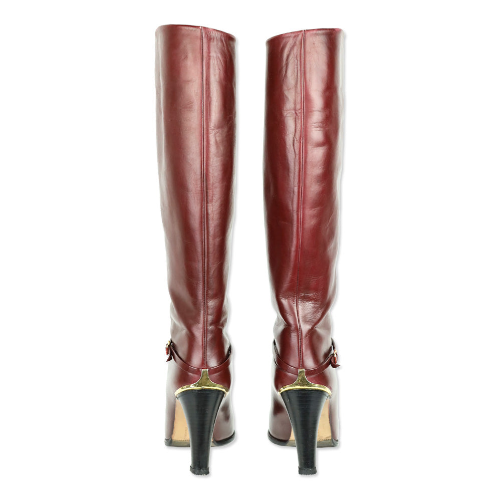 Bruno Magli Burgundy Knee High Boots