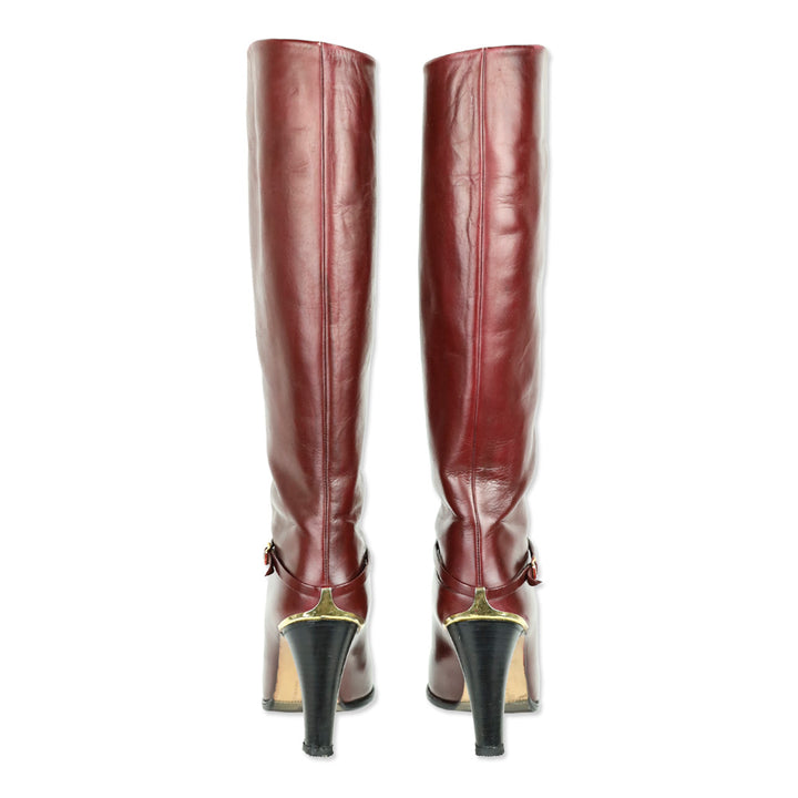 Bruno Magli Burgundy Knee High Boots