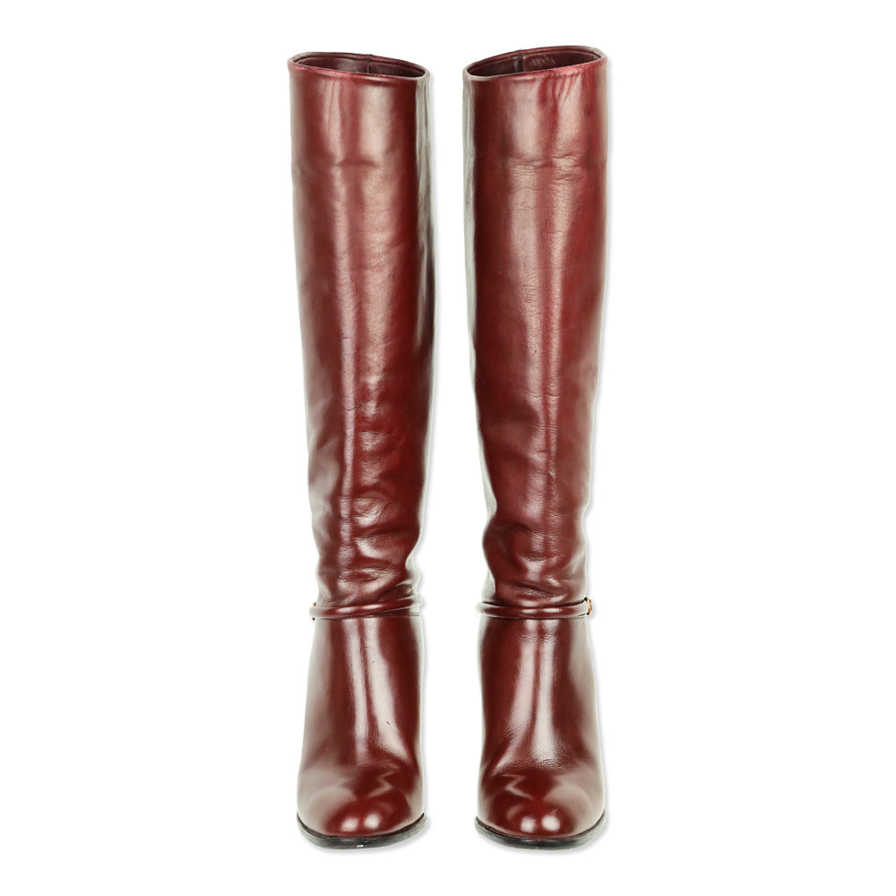 Bruno Magli Burgundy Knee High Boots