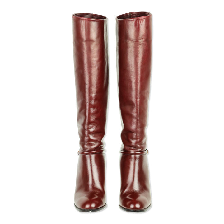 Bruno Magli Burgundy Knee High Boots