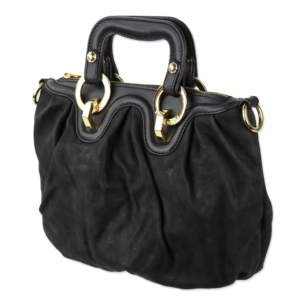 Bruno Magli Navel Black Nappa Leather Crossbody Bag