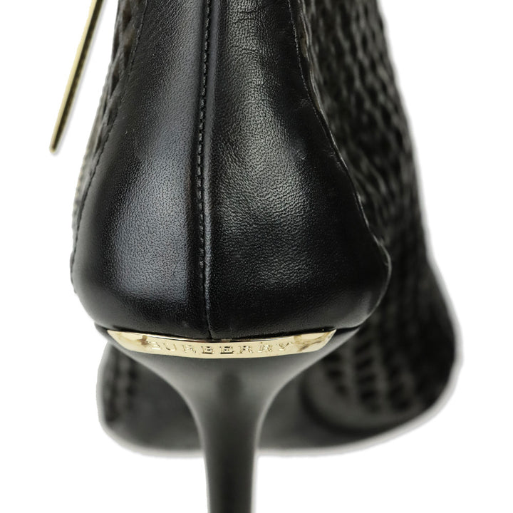 Burberry Black SG Grain Barmby 100 Peep Toe Ankle Boot