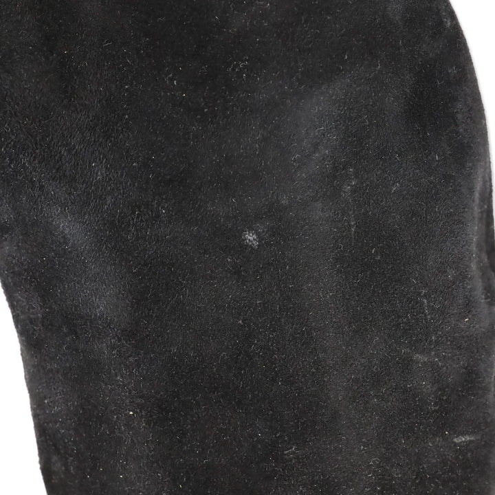 Burberry Black Suede Pointed Toe Platform Knee High Boot