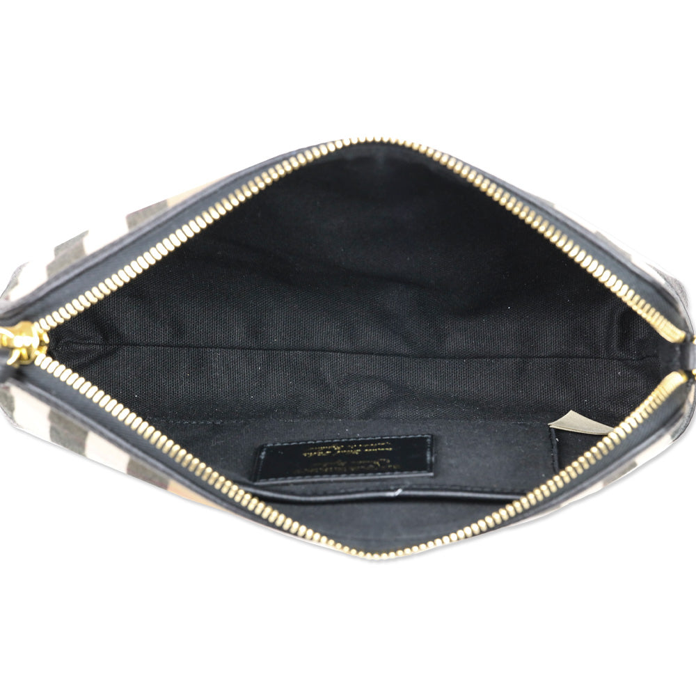 Burberry Derby Black Leather/House Check Abingdon Convertible Clutch Bag