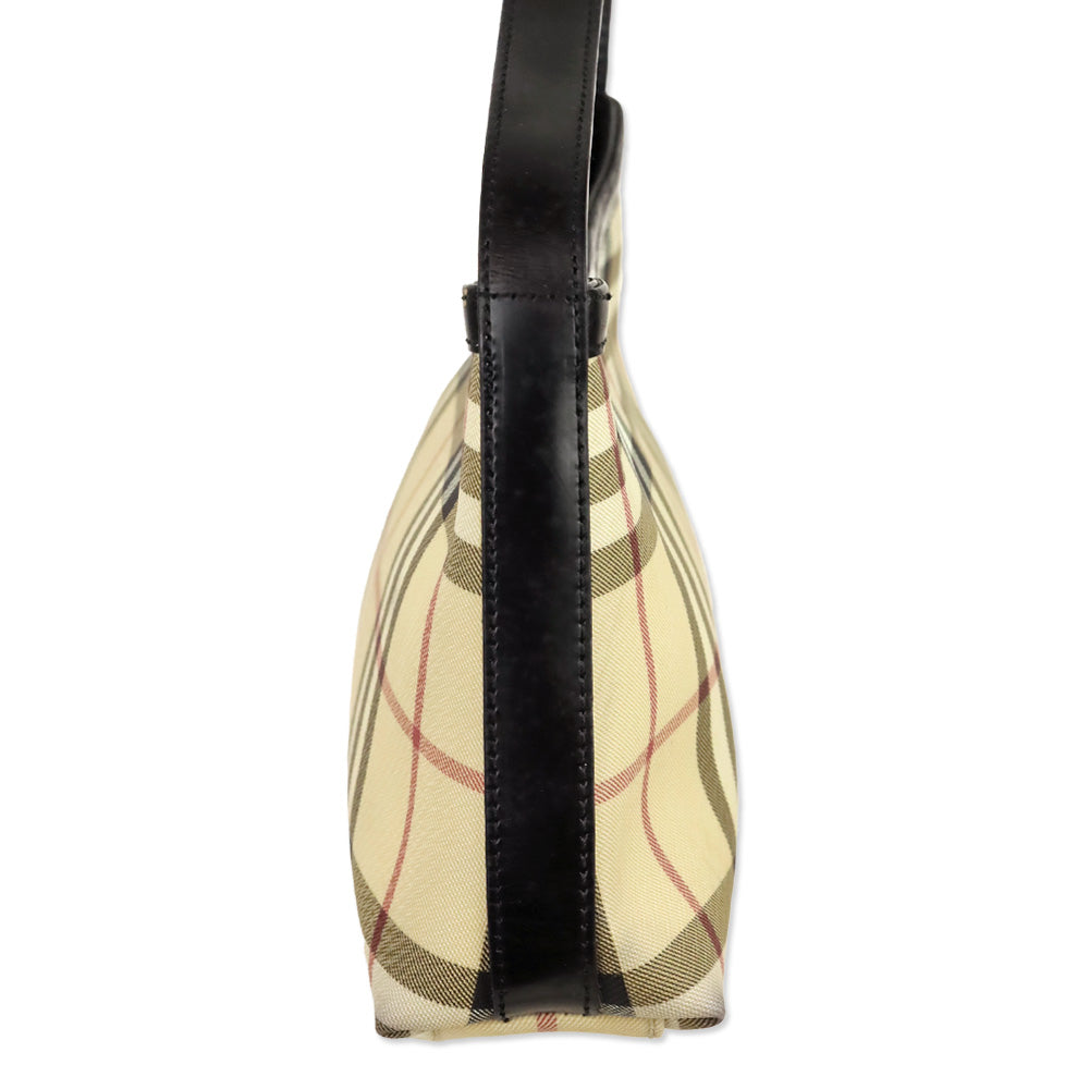 Burberry Nova Check Coated Canvas Small Shoulder Bag