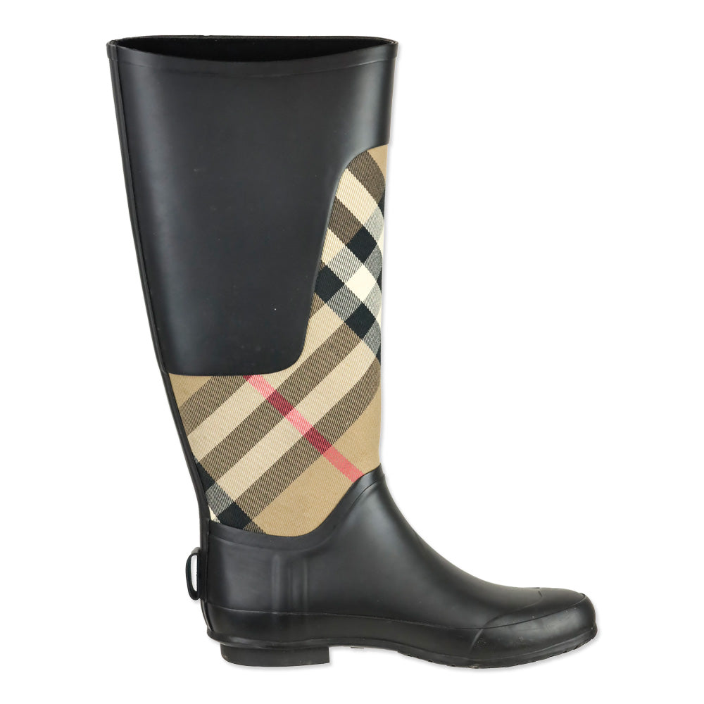 Burberry Nova Check Pattern Rubber Rain Boot