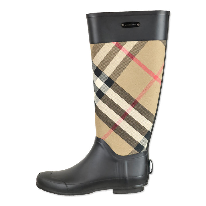 Burberry Nova Check Pattern Rubber Rain Boot