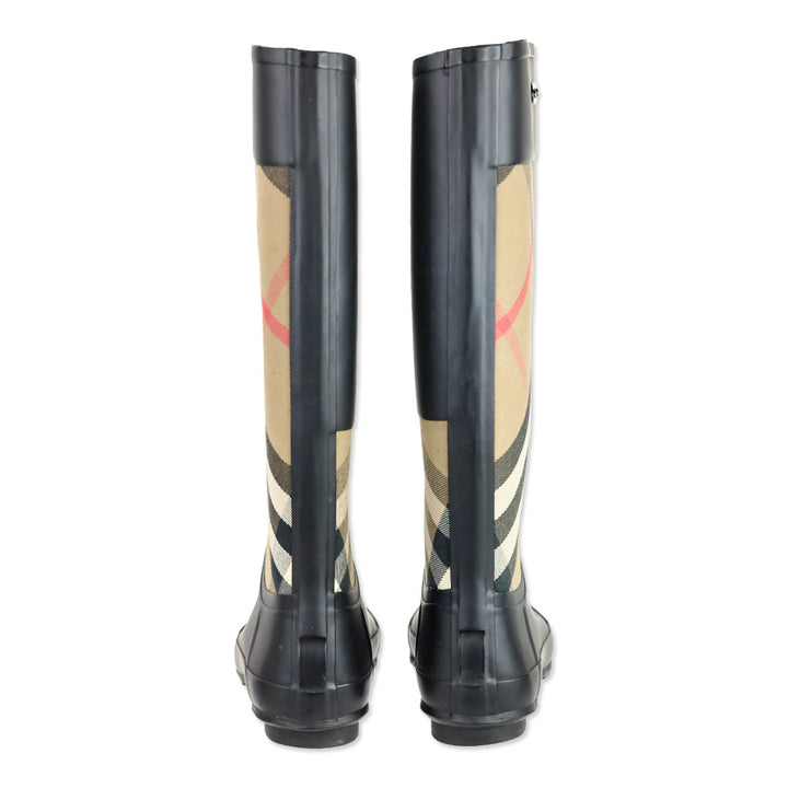 Burberry Nova Check Pattern Rubber Rain Boot