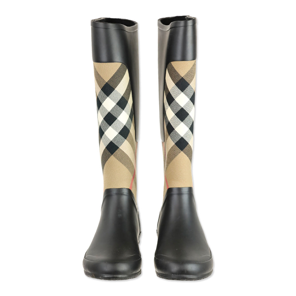 Burberry Nova Check Pattern Rubber Rain Boot