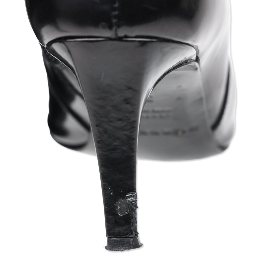 Burberry Vintage Black Leather Pointed Toe Kitten Boots