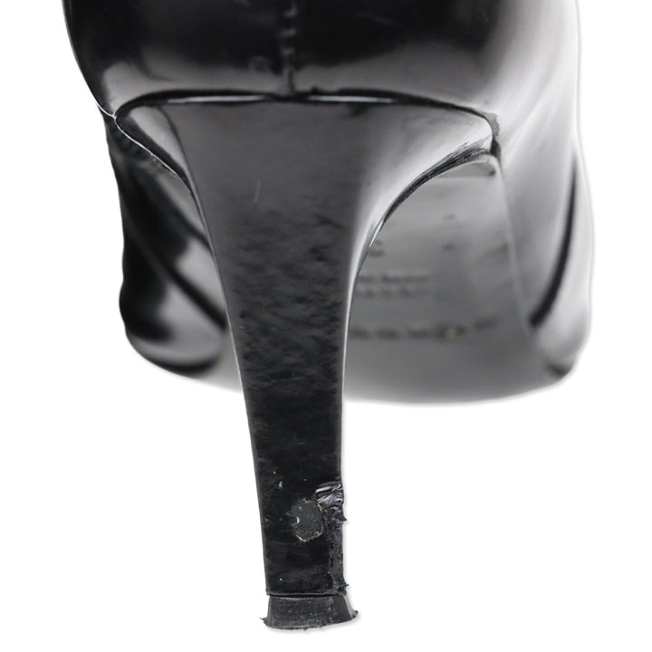 Burberry Vintage Black Leather Pointed Toe Kitten Boots