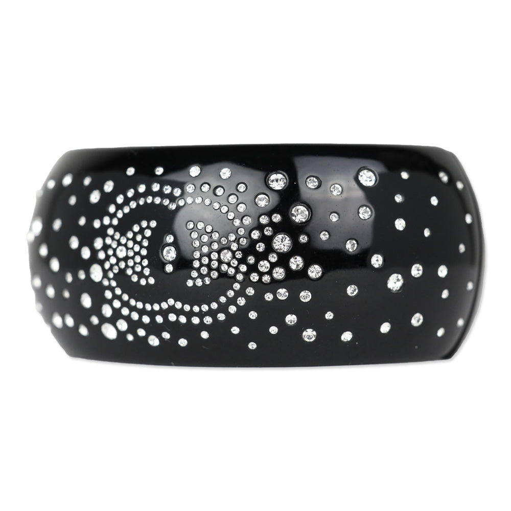 Chanel Black Resin & Strass CC Cuff Bracelet