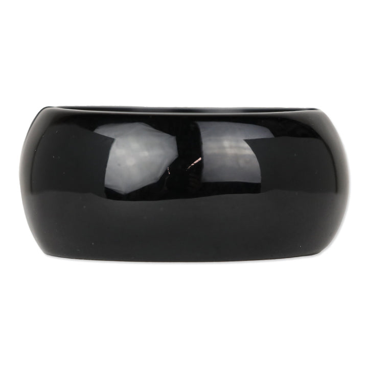 Chanel Black Resin & Strass CC Cuff Bracelet