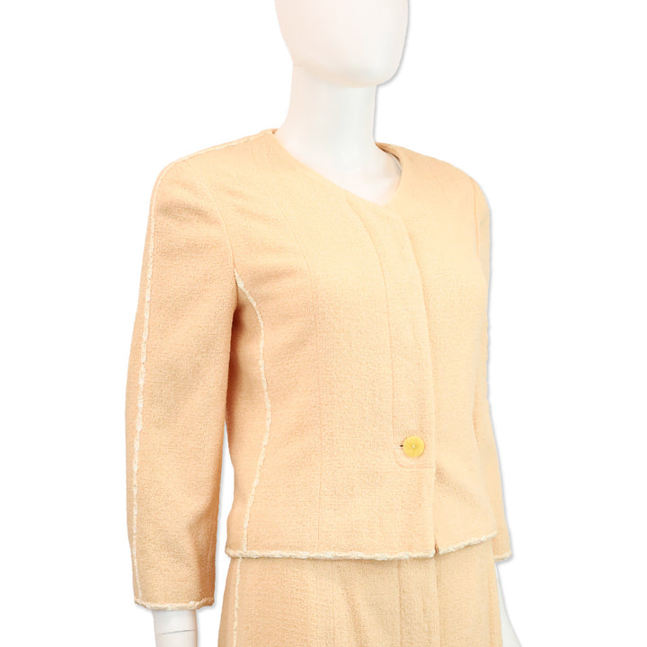 Chanel Spring 1999 Peach Wool-Blend Suit Jacket