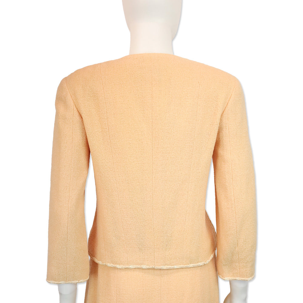 Chanel Spring 1999 Peach Wool-Blend Suit Jacket