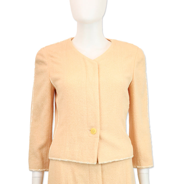 Chanel Spring 1999 Peach Wool-Blend Suit Jacket