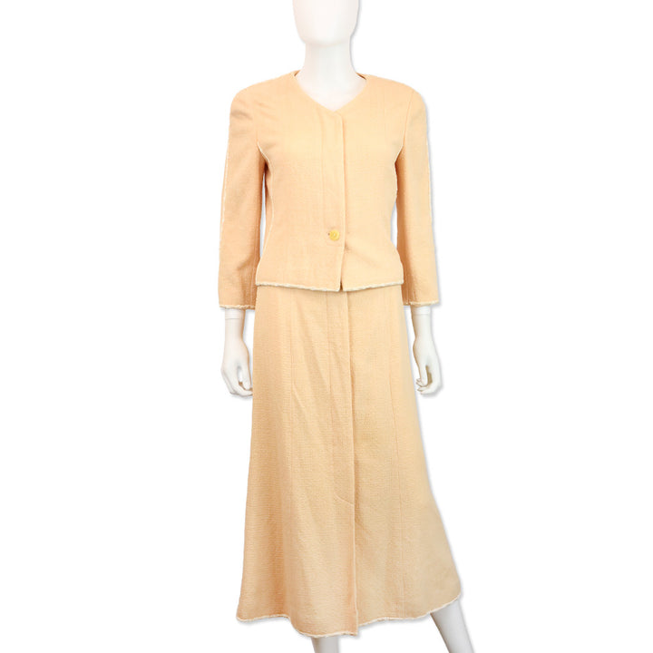Chanel Spring 1999 Peach Wool-Blend Suit Jacket