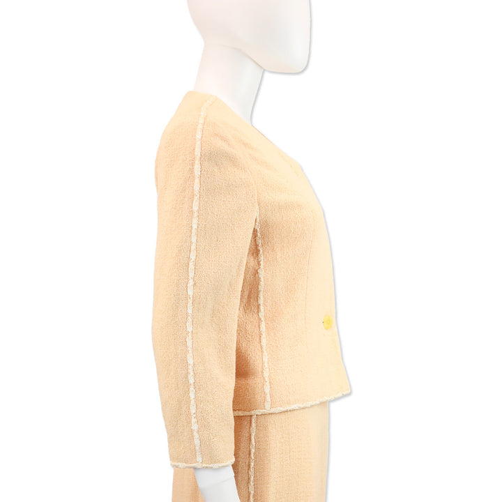 Chanel Spring 1999 Peach Wool-Blend Suit Jacket