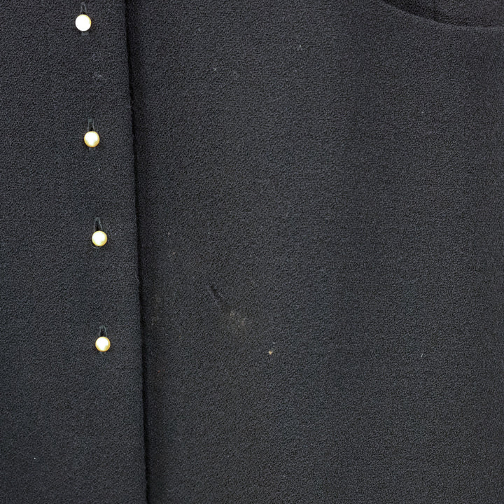 Chanel F/W 02 Black Wool Pearl Buttons Coat