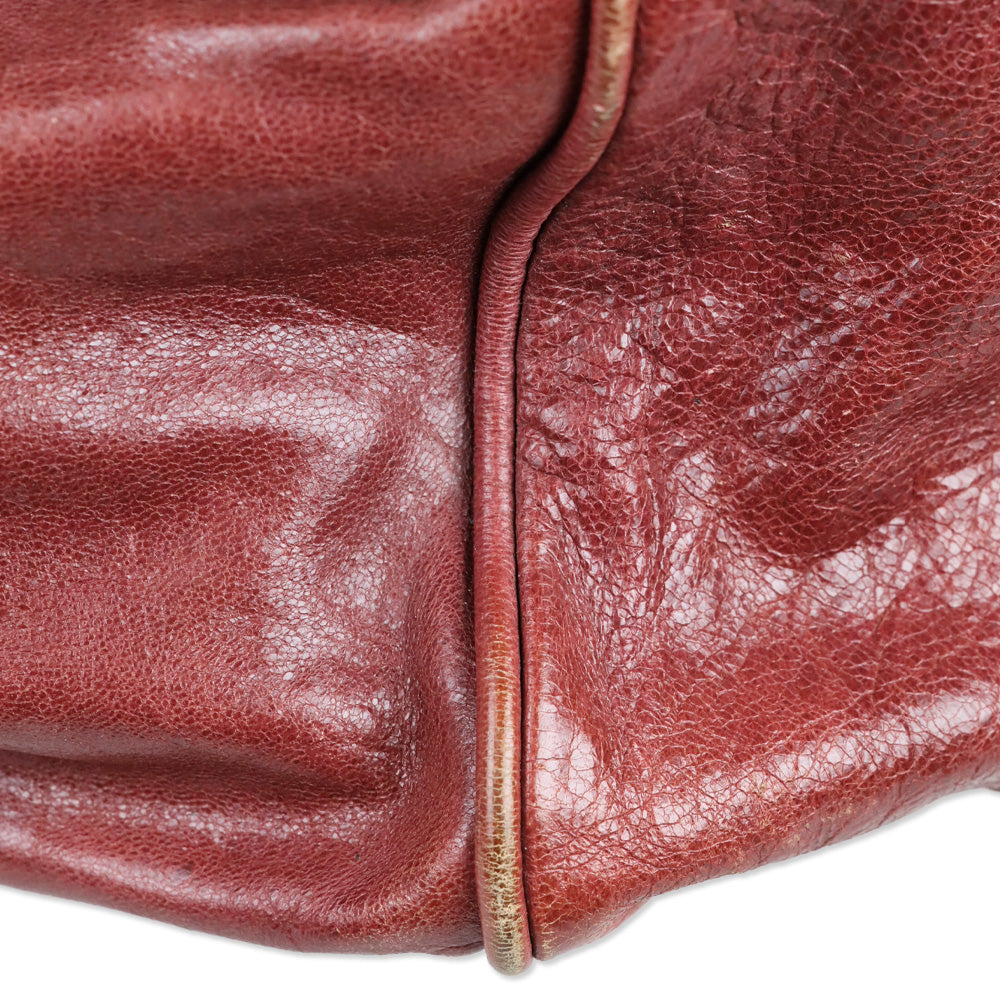 Chloé Black Current/Olive Leather Medium Ethel Satchel Bag