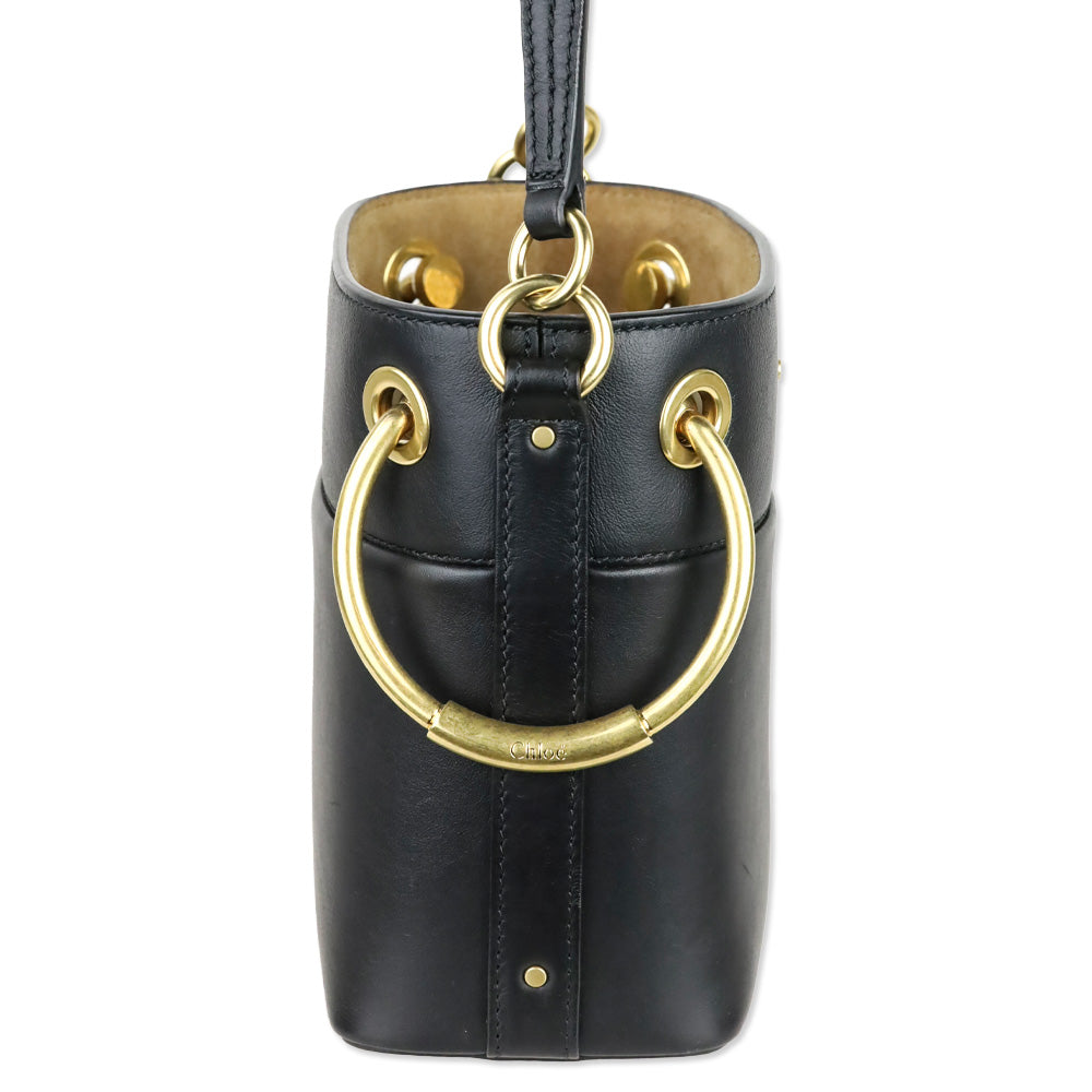 Chloé Black Leather Mini Roy Bucket Bag