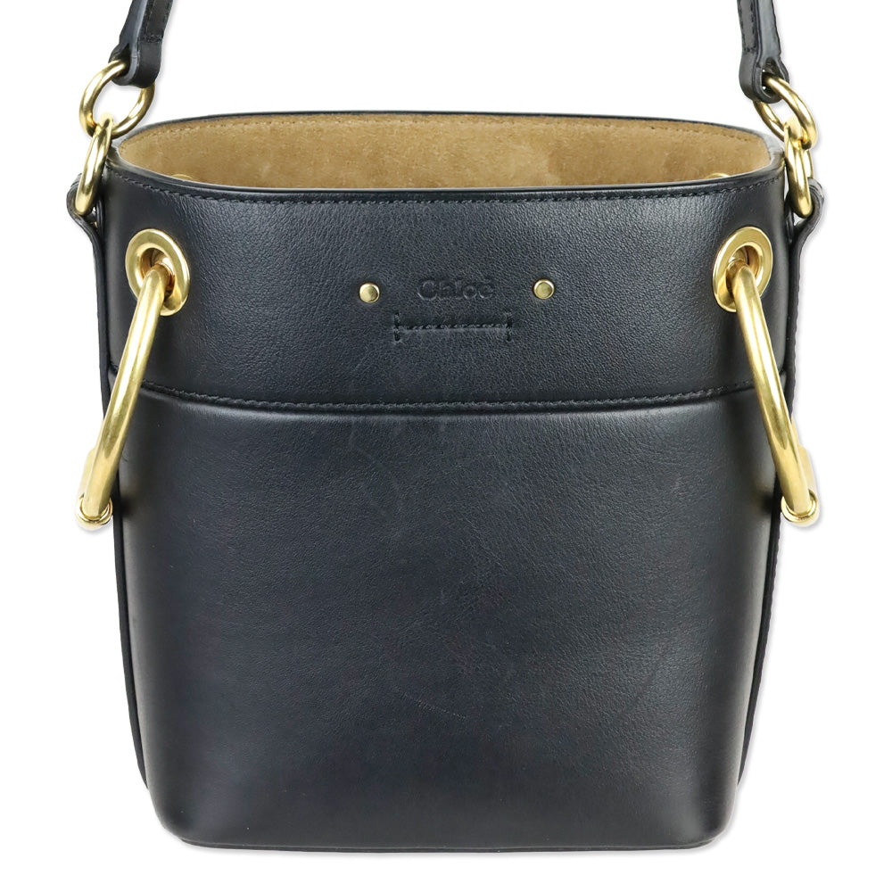 Chloé Black Leather Mini Roy Bucket Bag