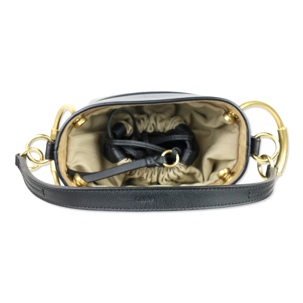 Chloé Black Leather Mini Roy Bucket Bag