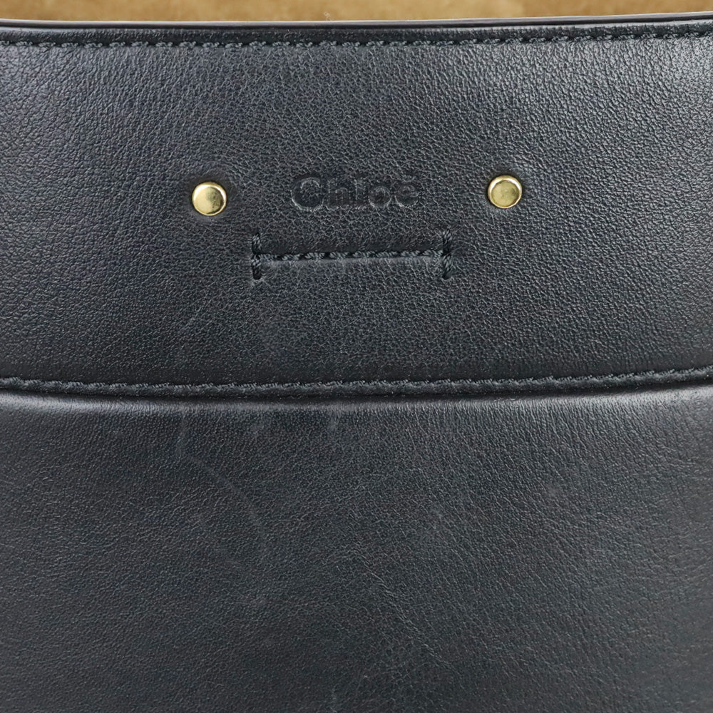 Chloé Black Leather Mini Roy Bucket Bag