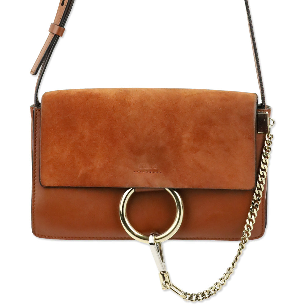 chloe faye small tobacco Chlo bag Brown Leather ref.JC179120 (Sold) Tonal stitching CHLOE Suede Calfskin Small Faye