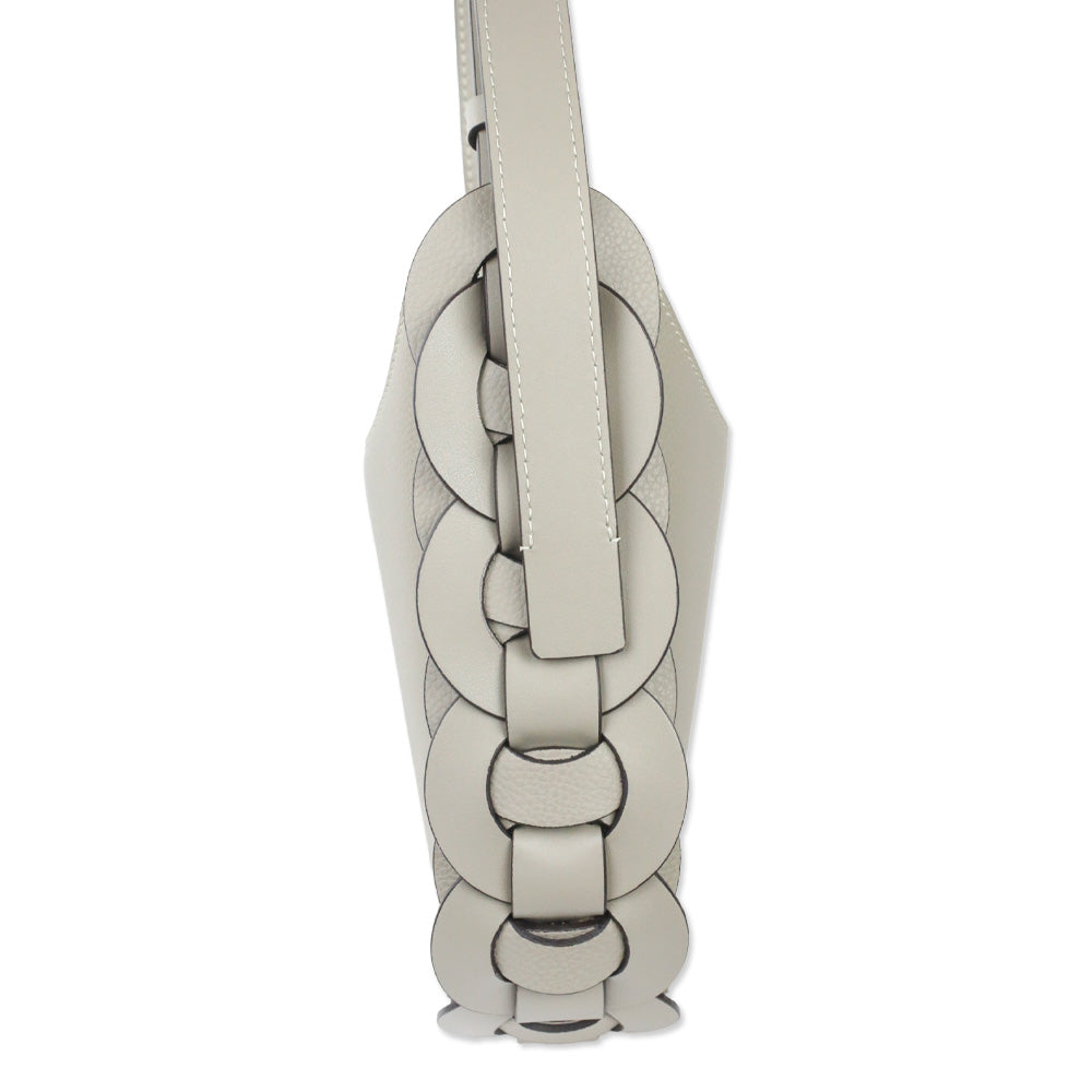 Chloé Darryl Motty Grey Grained Leather Small Hobo Bag