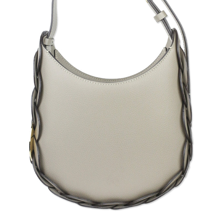 Chloé Darryl Motty Grey Grained Leather Small Hobo Bag