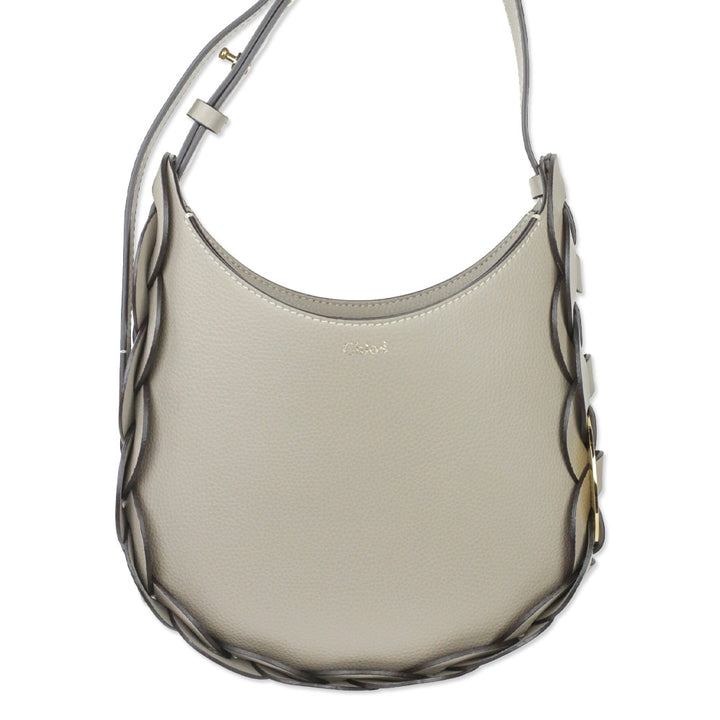 Chloé Darryl Motty Grey Grained Leather Small Hobo Bag