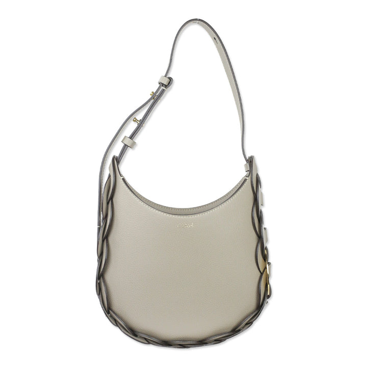 Chloé Darryl Motty Grey Grained Leather Small Hobo Bag