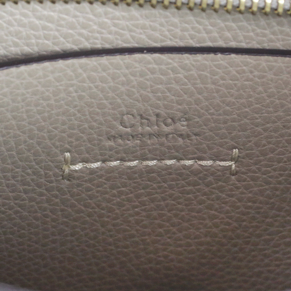 Chloé Darryl Motty Grey Grained Leather Small Hobo Bag