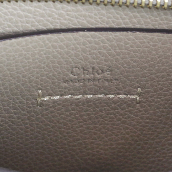 Chloé Darryl Motty Grey Grained Leather Small Hobo Bag