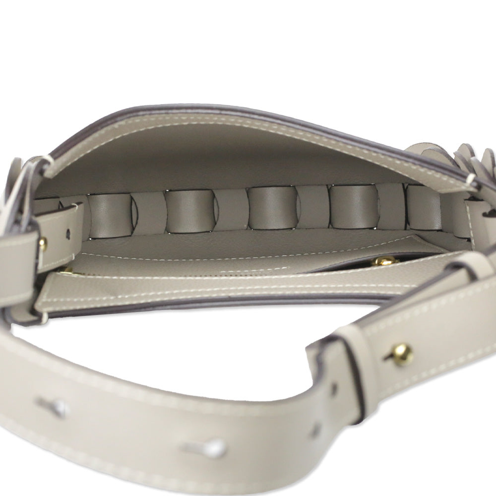 Chloé Darryl Motty Grey Grained Leather Small Hobo Bag